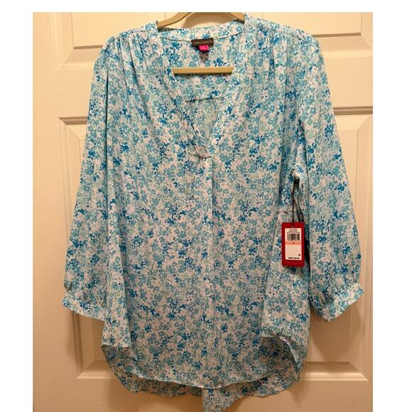 Vince Camuto Floral Popover Blouse, Size 2X NWT - Picture 1 of 10